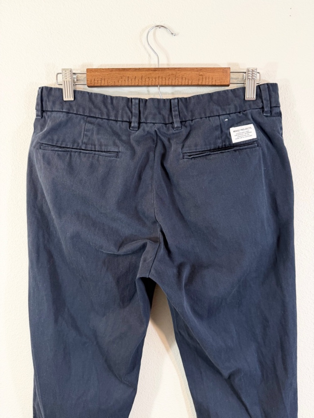 Norse Projects Slim Fit Chino Pants Navy Blue Size 31 Minimalist Preppy Casual - Picture 9 of 11